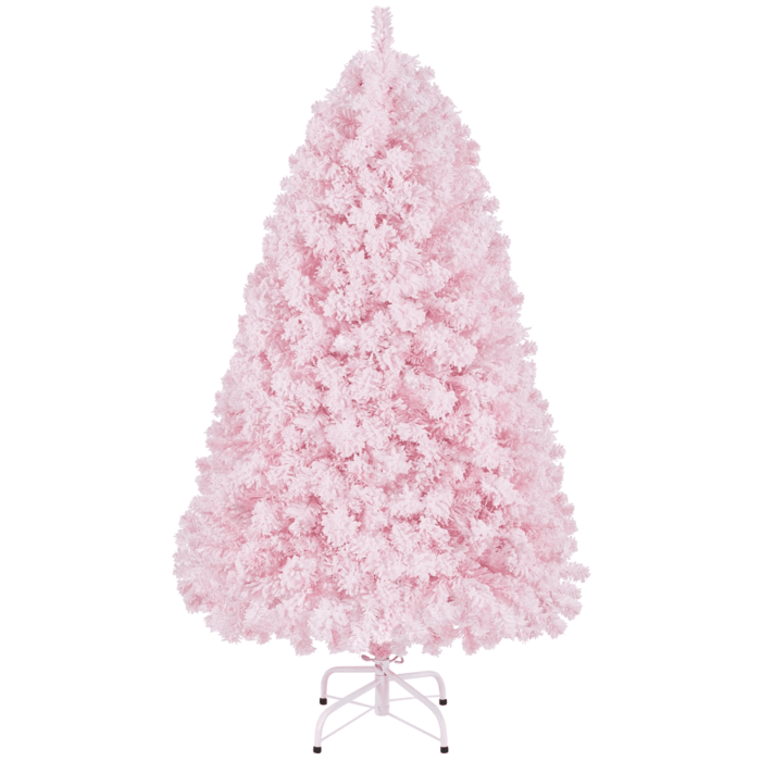 Yaheetech 7.5Ft Pre-lit Flocked Artificial Christmas Tree with Foldable Stand and Warm Lights, Green - Image 11