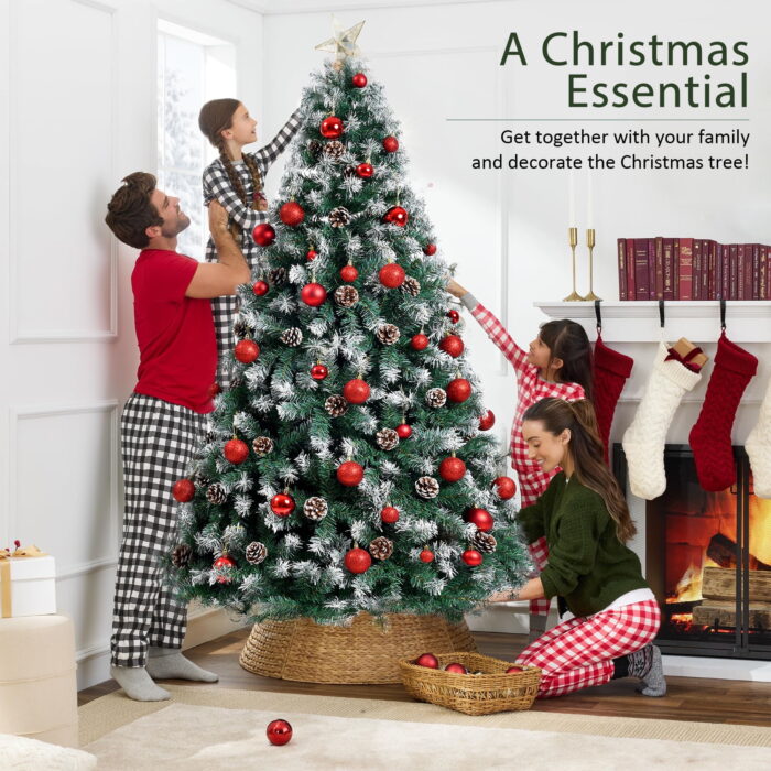 IZNEN 6ft Prelit Christmas Pine Tree, 8 Modes LED Lights, Artificial Spruce Xmas Tree with Large Storage Bag - Image 3