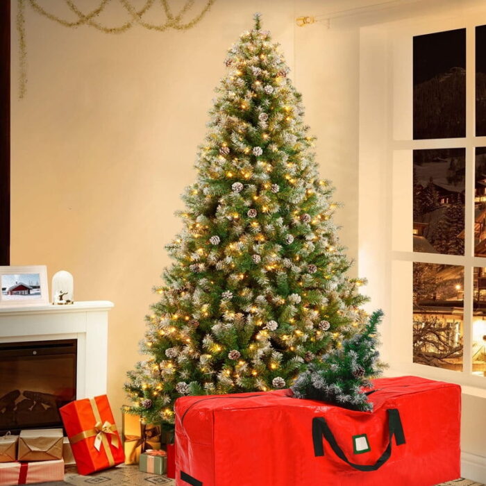 IZNEN 6ft Prelit Christmas Pine Tree, 8 Modes LED Lights, Artificial Spruce Xmas Tree with Large Storage Bag - Image 8