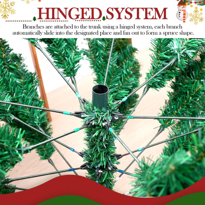 Posrue 7.5FT Holiday Christmas Tree, Green PVC Artificial Spruce Xmas Trees with 1600 Branch Tips, Un-Lit - Image 6
