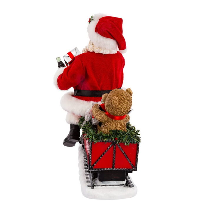 Kurt Adler 13.25 Inch Coca-Cola Battery-Operated Santa Train with LED Garland, Red - Image 5