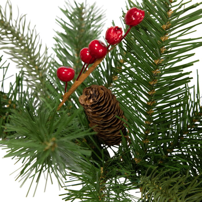 Northlight Real Touch™️ Noble Fir Commercial Christmas Garland with Berries - Unlit - 25' x 12" - Image 6