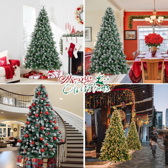 IZNEN 6ft Prelit Christmas Pine Tree, 8 Modes LED Lights, Artificial Spruce Xmas Tree with Large Storage Bag - Image 7