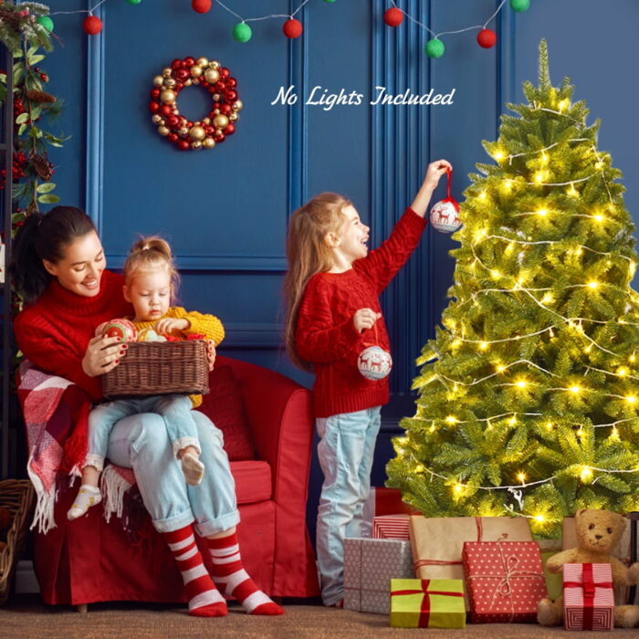 Costway 6ft Premium Hinged Artificial Christmas Fir Tree w/ 1250 Branch Tips - Image 3
