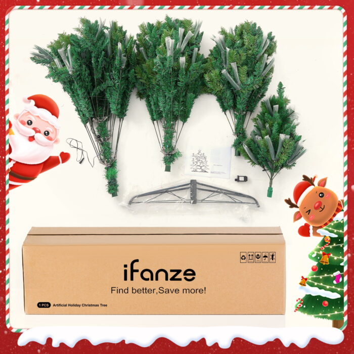 Posrue 7.5FT Holiday Christmas Tree, Green PVC Artificial Spruce Xmas Trees with 1600 Branch Tips, Un-Lit - Image 7