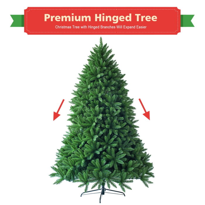 Costway 6ft Premium Hinged Artificial Christmas Fir Tree w/ 1250 Branch Tips - Image 5