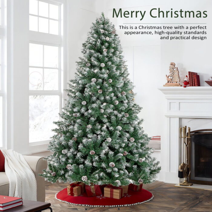 IZNEN 6ft Prelit Christmas Pine Tree, 8 Modes LED Lights, Artificial Spruce Xmas Tree with Large Storage Bag - Image 2