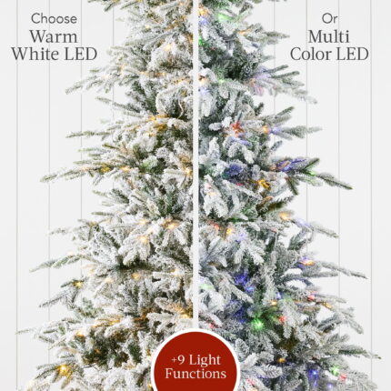 Best Choice Products 6ft Pre-Lit Flocked Artificial Aspen Noble Fir Christmas Tree w/ 1,350 Branch Tips, 300 LED Lights - Image 6