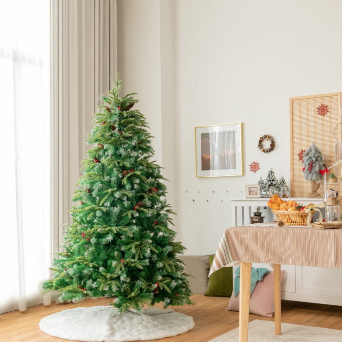 Gymax 5 FT Pre-Lit Artificial Christmas Tree Hinged Xmas Tree w/ 11 Flash Modes - Image 3