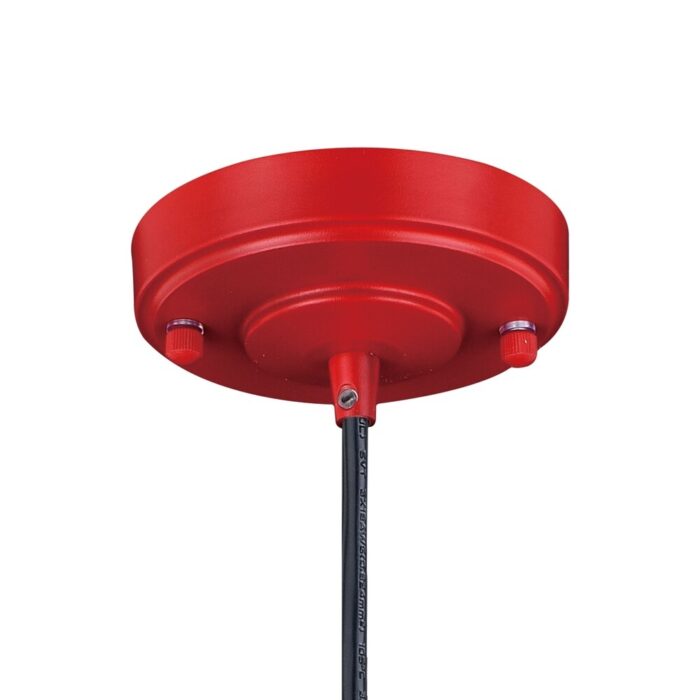 Dorado 1 Light Red White Farmhouse Outdoor Barn Dome Pendant - 15-in W x 8.5-in H x 15-in D
