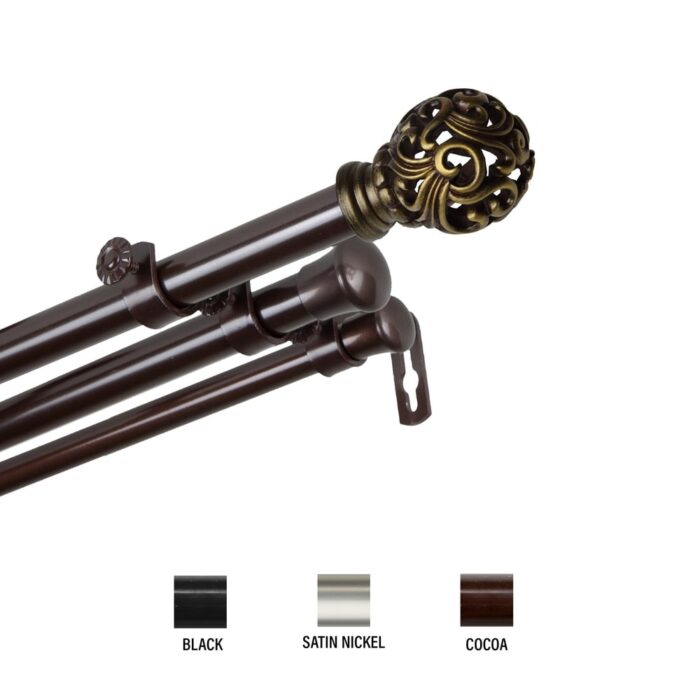 InStyleDesign Stella Triple Curtain Rod 13/16 inch dia.