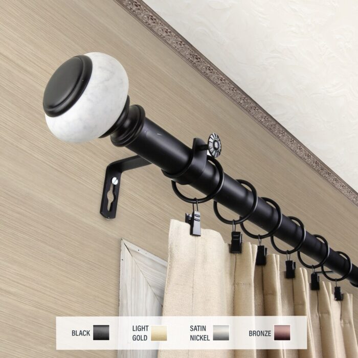 InStyleDesign Kennedy 1 inch Diameter Adjustable Curtain Rod