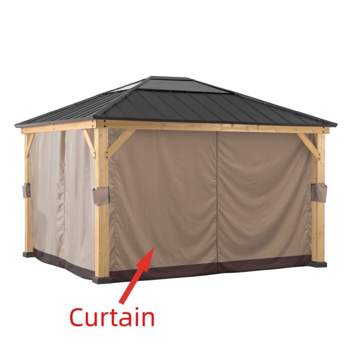 Sunjoy Universal Curtains for 13 ft. × 15 ft. Wood-Framed Gazebos - Image 2
