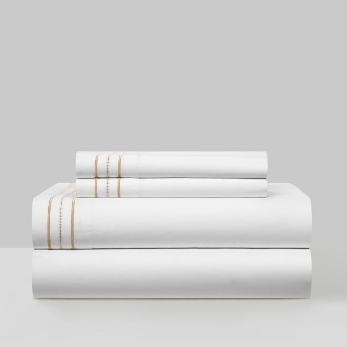 Chic Home Freia 4 Piece Solid White Cotton Sheet Set