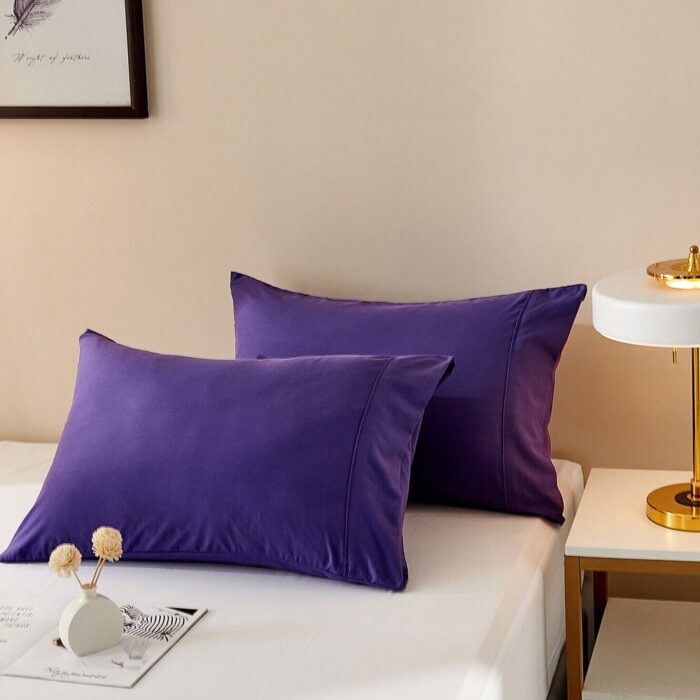 Fluffy Shaggy Comforter Set with 2 Pillowcases King Violet - Image 2