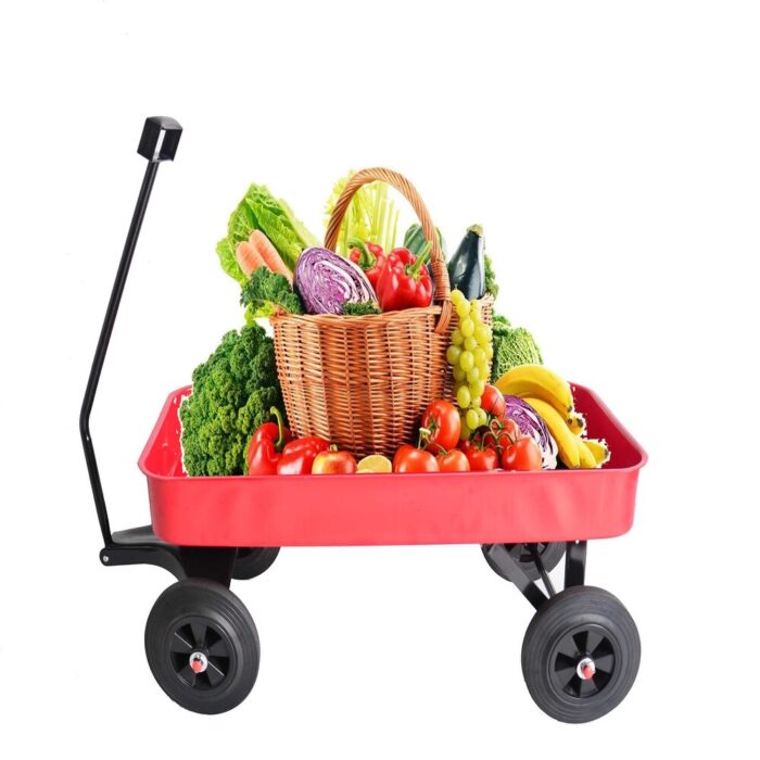 Garden cart Reuniong Railing, solid Wheels, All Terrain Cargo Wagon with 280lbs Weight Capacity