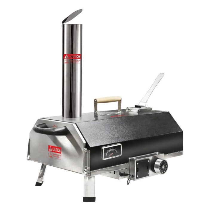Black 12 Wood Fired Outdoor Pizza Oven - Portable Hard Wood Pellet