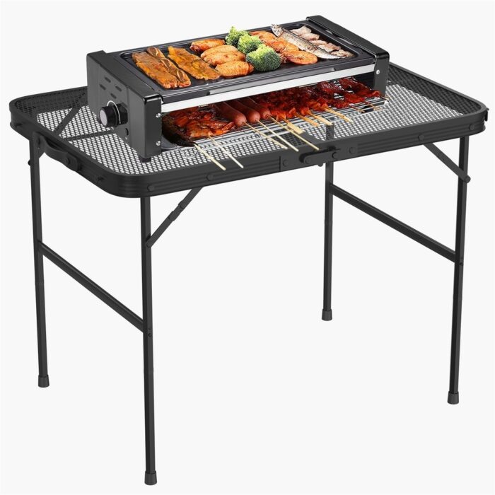 Foldable Camping BBQ Table Picnic Aluminum Alloy Grill Stand