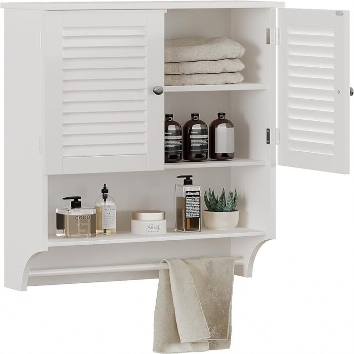 Medicine Cabinet with Towels Bar - 8.9"D x 23.6"W x 29.3"H