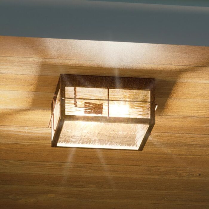 Luxury Ultilitarian Outdoor Ceiling Light, 5.75"H x 12.25"W, with Tudor Style, Urban Bronze, by Urban Ambiance