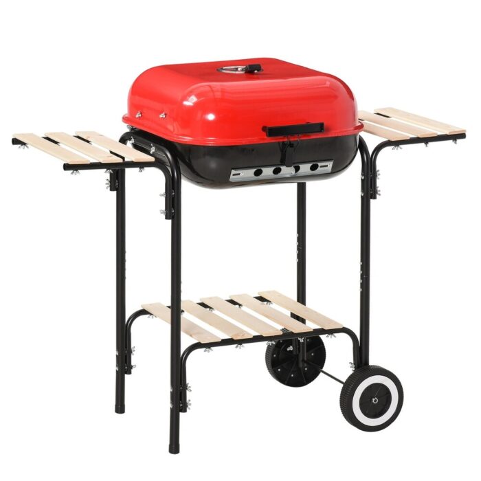 Steel porcelain portable outdoor charcoal grill