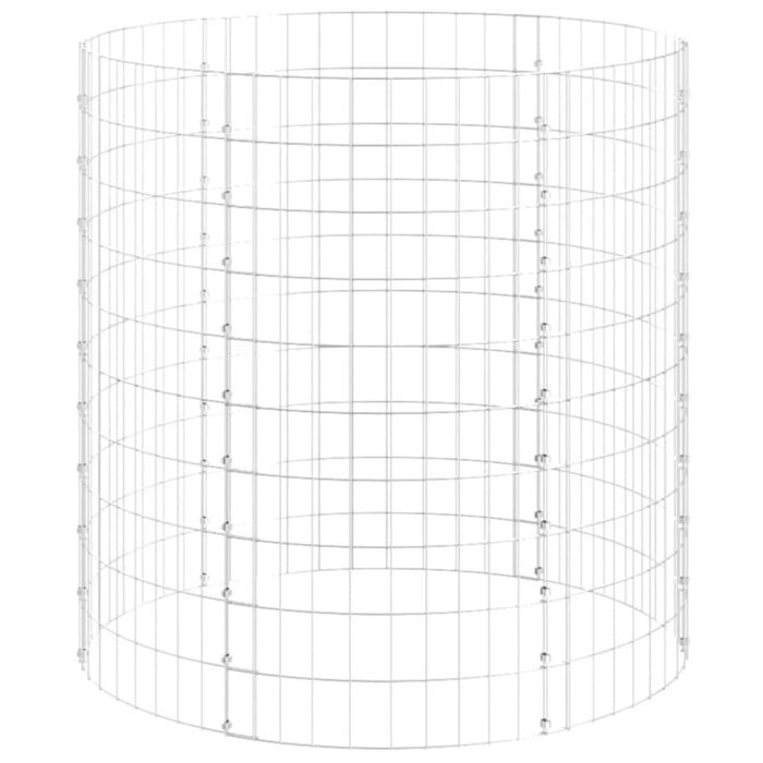 vidaXL Garden Composter Ø39.4"x39.4" Galvanized Steel - 39.4" x 39.4" - Image 2