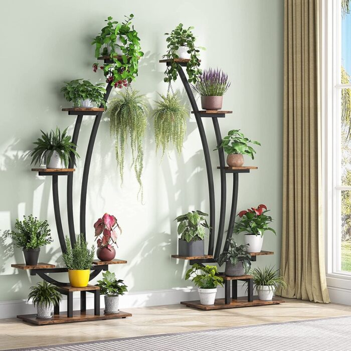 6-Tier Indoor Plant Stand Pack of 2, Large Plant Flower Rack for Home Garden - Image 2