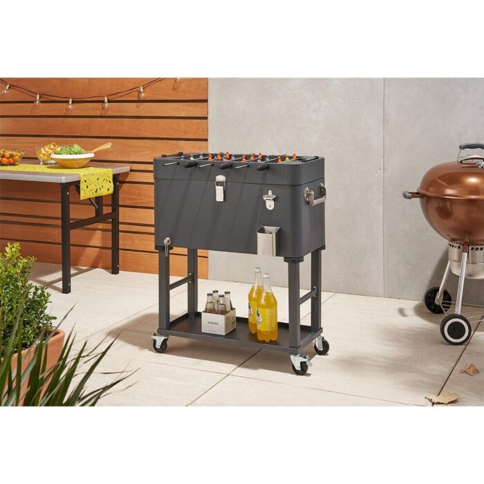 TRINITY 80 Quart Foosball Cooler w/ Cover, Detachable Tub, Charcoal Gray - 80 Quart - Image 2