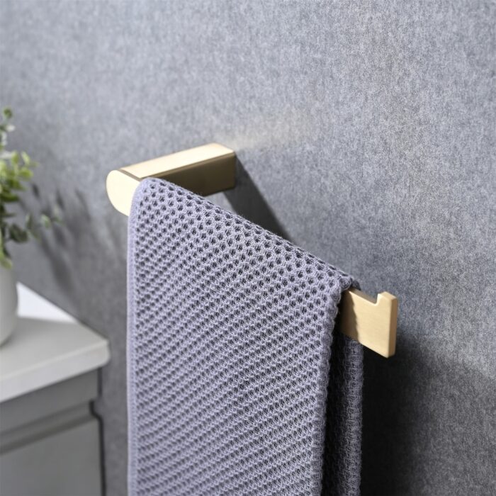 Wall Mounted 4-Piece Bathroom Accessories Stainless Steel Brushed Gold - Image 2