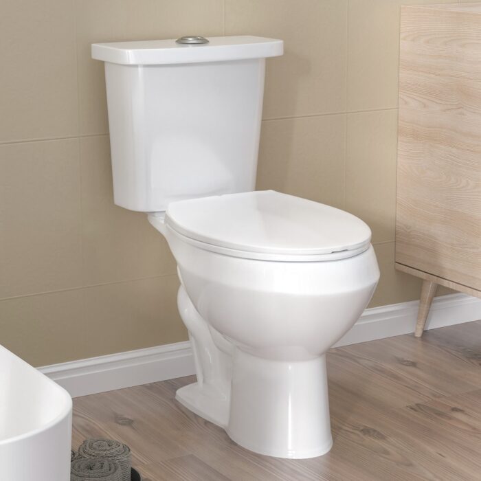 Two-Piece Dual Flush Elongated Toilet 1.1/1.6 GPF With Slow Close Seat - N/A