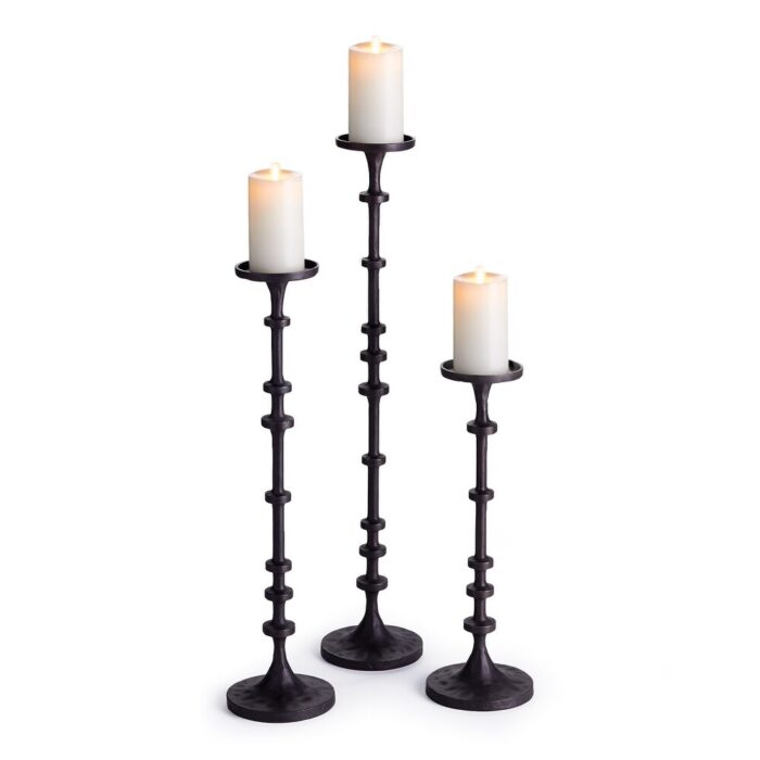Abacus Candle Stands, Set Of 3 - N/A
