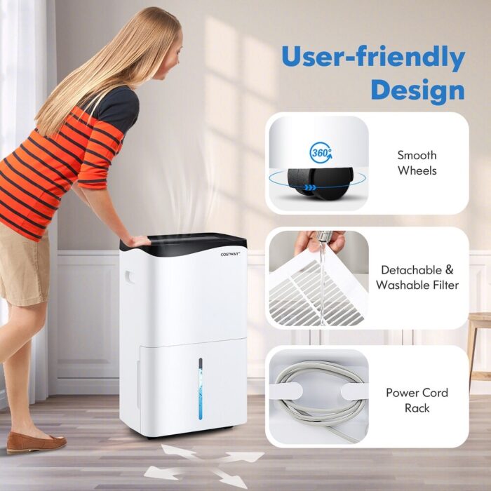 100-Pint Dehumidifier for Home & Basements w/ Smart App - Image 2