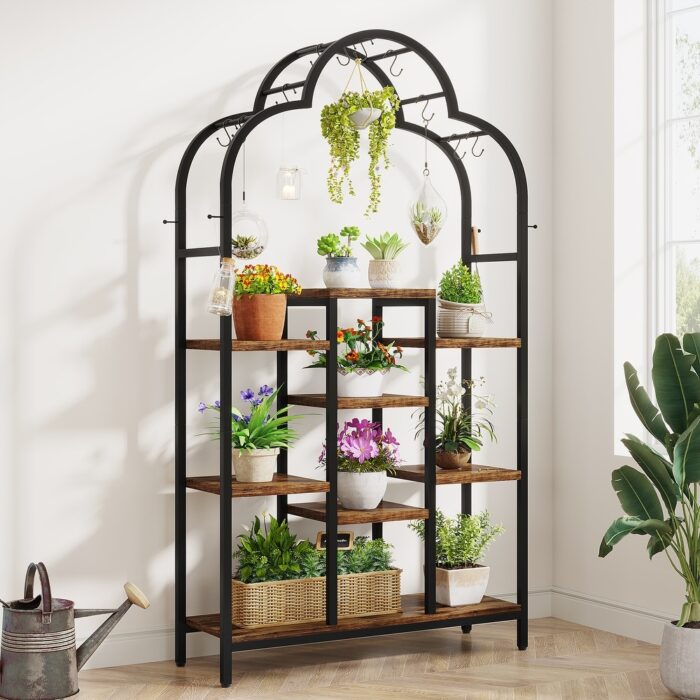 6 Tier Plant Stand Indoor, 74.8" Tall Arch Metal Plant Shelf