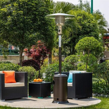 Outdoor Patio Propane Heater with Portable Wheels Stainless - Image 2