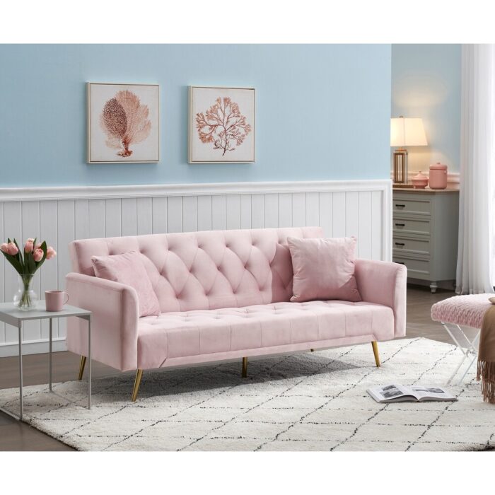 71" Convertible Double Folding Living Room Sofa Bed - Image 2