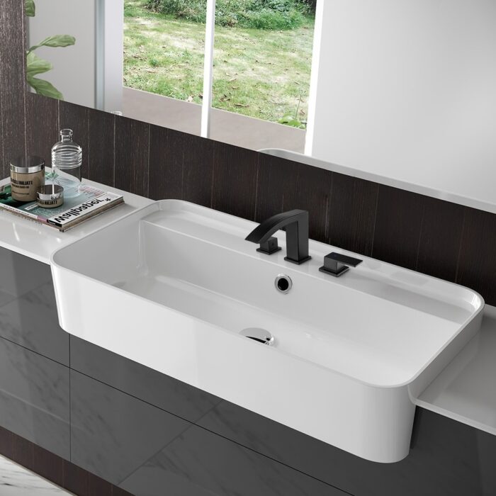 Widespread Double-Handle Waterfall Bathroom Faucet - Image 2