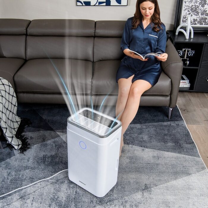 Costway 60-Pint Dehumidifier for Home & Basements 4000 Sq. Ft w/ - 13'' x 9'' x 22.5'' - Image 2