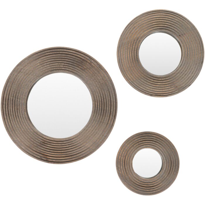 Donnell Carved Circular Three Mirror Set - 16"H x 16"W, 12"H x 12"W, 8"H x 8"W - Image 2
