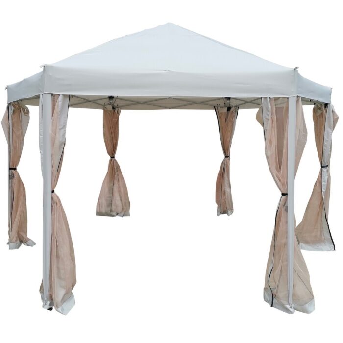 13 Ft. W x 13 Ft. D x 9.2ft Pop-Up Gazebo Tent Outdoor Canopy Hexagonal Canopies Gazebos for Patio Garden Backyard - Image 2