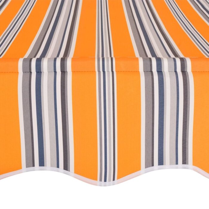vidaXL Manual Retractable Awning 157.5" Yellow and Blue Stripes - Image 2