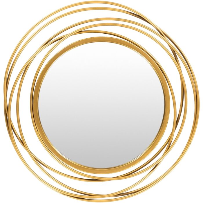 Livabliss Kindra Modern Circles Golden Round Mirror - Image 2
