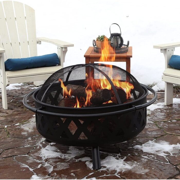36 Inch Premium Portable Fire Pit Outdoor Garden Wood Burning And Grill Pit - Image 2