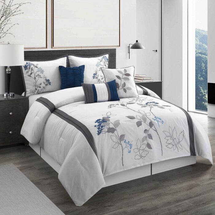 Grand Avenue Tracy 7-Piece Minimalist Botanical Comforter Set