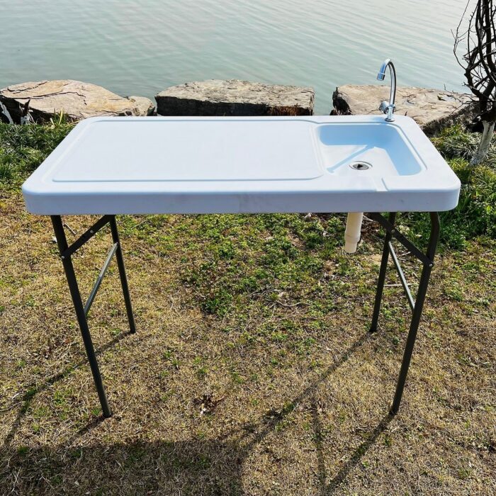 Portable Folding Outdoor Cutting Cleaning Table with Sink Faucet