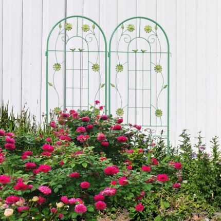 2 Pack Metal Garden Trellis 71" x 19.7" Rustproof Trellis for Climbing Plants Outdoor Flower Support - Image 2