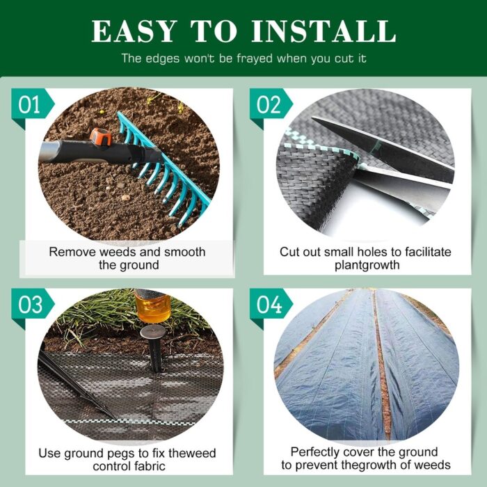 Agfabric Compound weed barrier4.8oz/sq.yd,6'x100',Black - Image 2