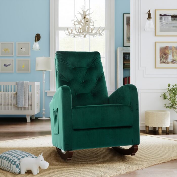 Baby Room High Back Rocking Chair Nursery Chair - Image 2