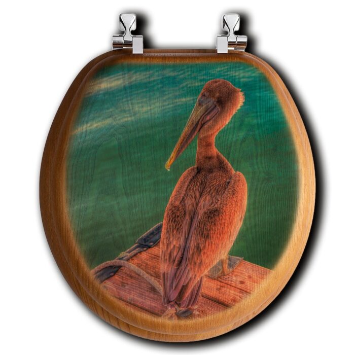 Oak Toilet Seat - Pelican Glow - Image 2