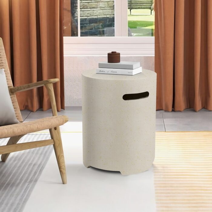 UPHA Outdoor Indoor Concrete Tank Holder Side Table - Image 2