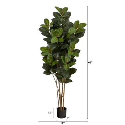 5.5' Oak Artificial Tree UV Resistant (Indoor/Outdoor) - 6" - Image 2